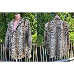 Size fits M Genuine Cheetar Fur Coat Jacket Women's Winter